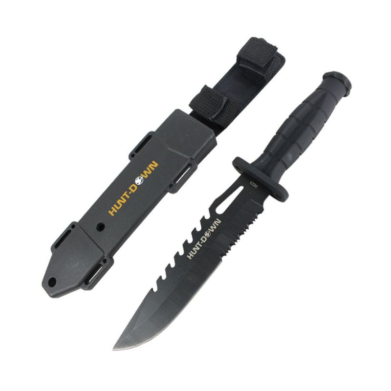 Hunt-Down - 13″ Drop Point Hunting Knife w/ Grenade Design Handle