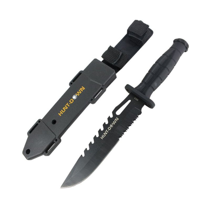 Hunt-Down - 13″ Drop Point Hunting Knife w/ Grenade Design Handle