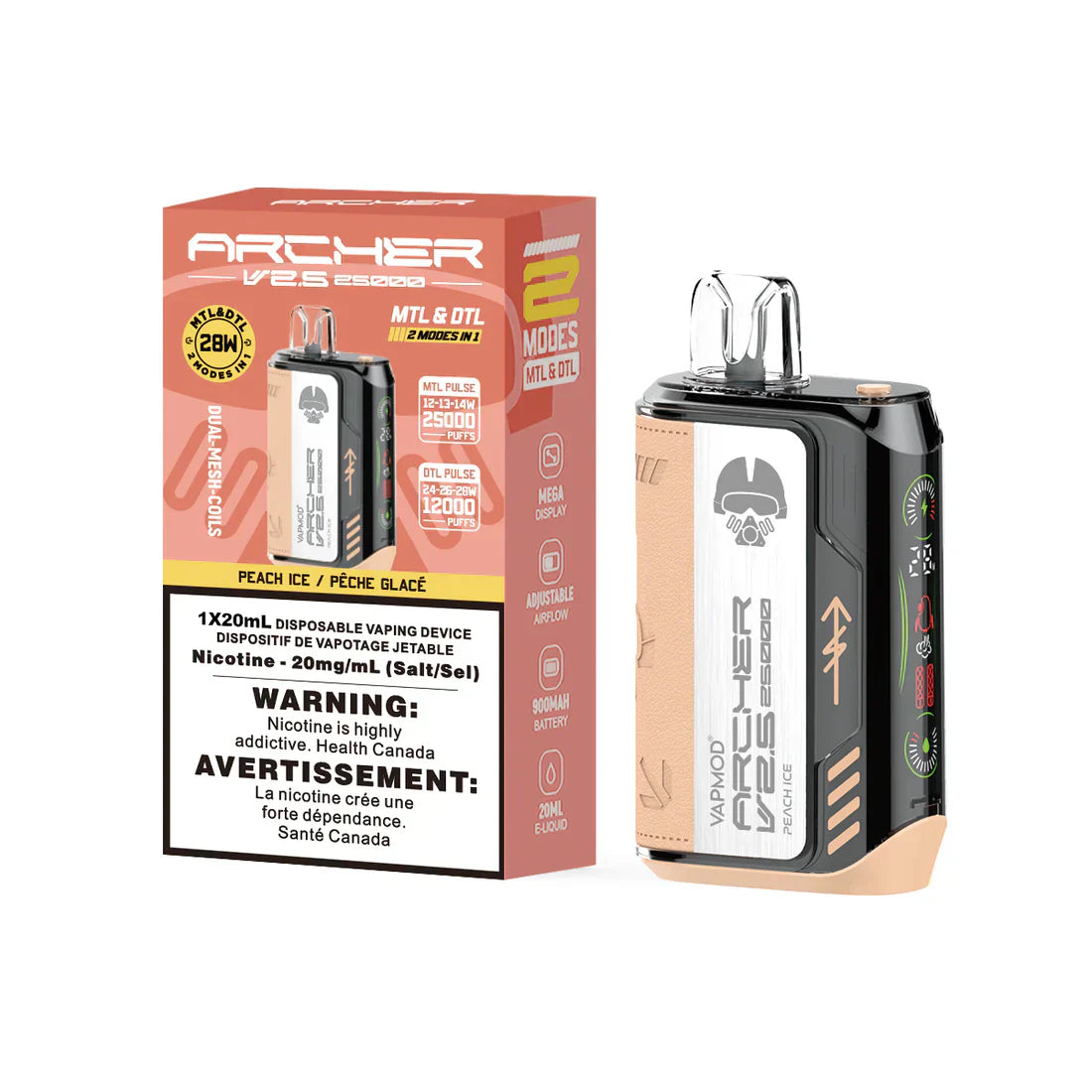 VAPMOD Archer 2.5 25000 Puff Rechargeable Disposable Vape 20ml