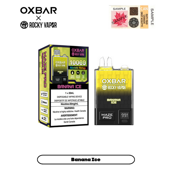 [Liquidation] OXBAR X Rocky Vapor Maze Pro 10000 Puffs Vape jetable rechargeable à puissance réglable 20 ml