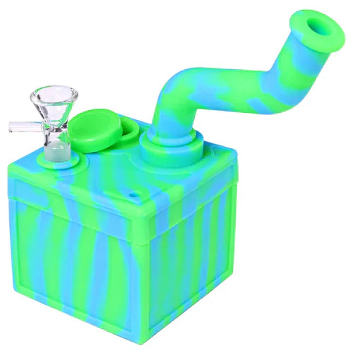 8" Silicone Cube Dab Rig