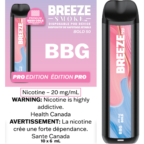 Vape jetable Breeze Pro 2000 bouffées 6 ml