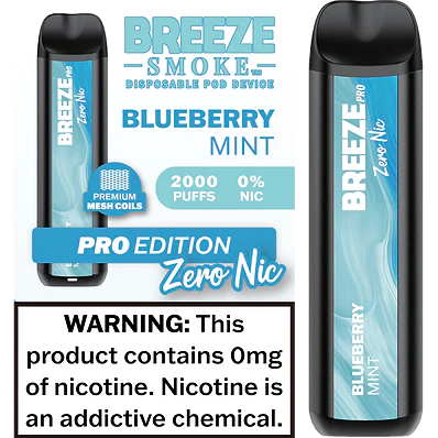 Vape jetable Breeze Pro Zero Nic 2000 bouffées 6 ml