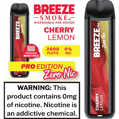 Vape jetable Breeze Pro Zero Nic 2000 bouffées 6 ml