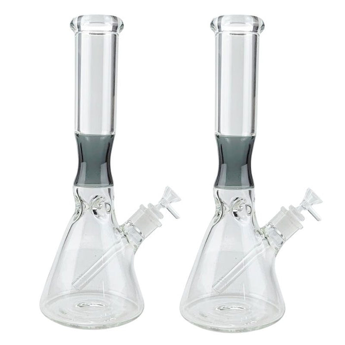 14″ 7mm Beaker Bong w/ Coloured Neck