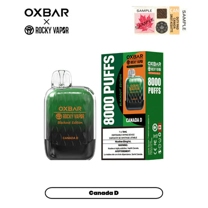 OXBAR X Rocky Vapor G8000 Rechargeable Disposable Vape 18ml