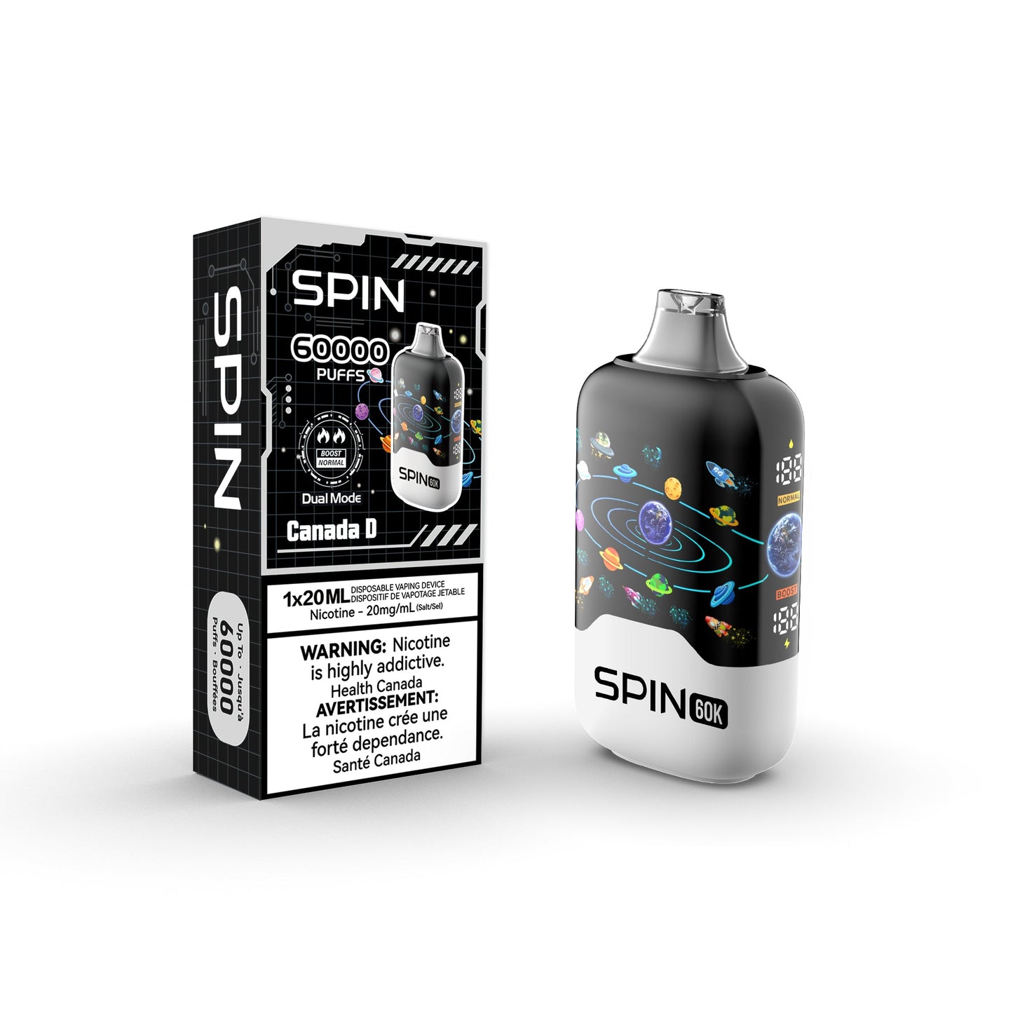 SPIN 60K Rechargeable Disposable Vape 20mL