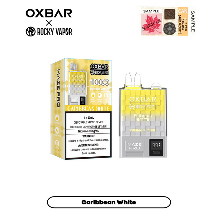 [Liquidation] OXBAR X Rocky Vapor Maze Pro 10000 Puffs Vape jetable rechargeable à puissance réglable 20 ml