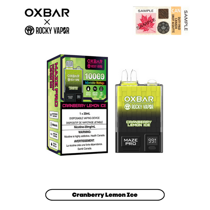 [Liquidation] OXBAR X Rocky Vapor Maze Pro 10000 Puffs Vape jetable rechargeable à puissance réglable 20 ml