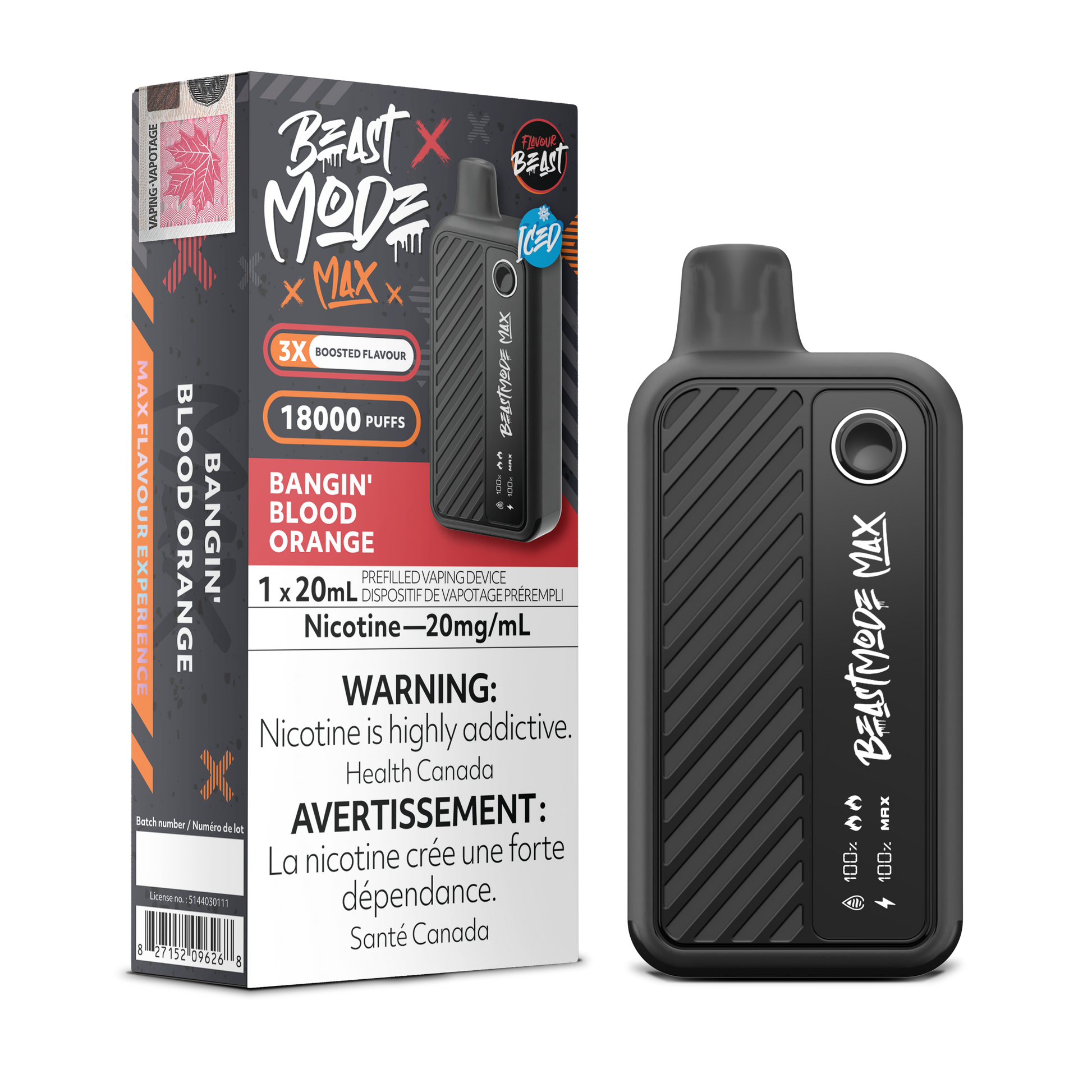 Flavour Beast Mode MAX 18000 Puff Disposable Vape Bangin Blood Orange