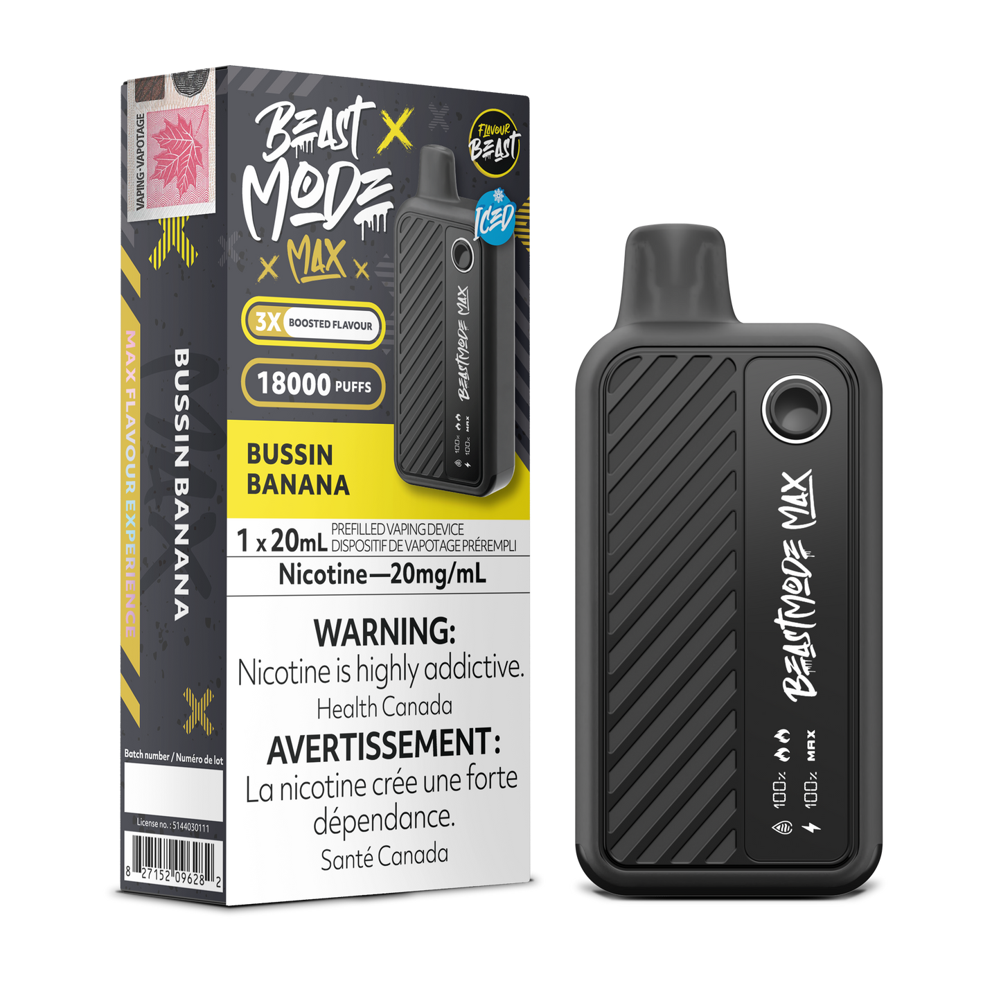 Flavour Beast Mode MAX 18000 Puff Disposable Vape Bussin Banana