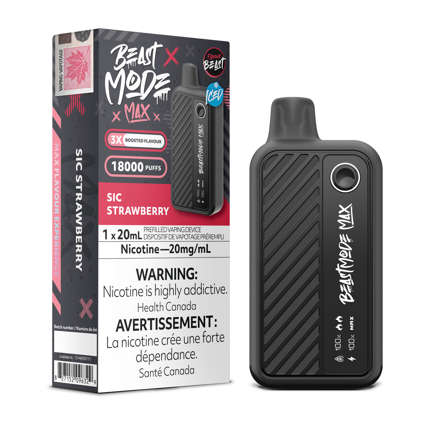 Flavour Beast Mode MAX 18000 Puff Disposable Vape Sic Strawberry