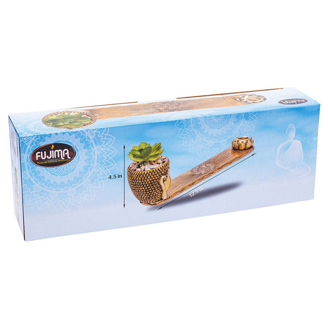 Fujima - 12.5" Buddha Incense Burner with Faux Plant