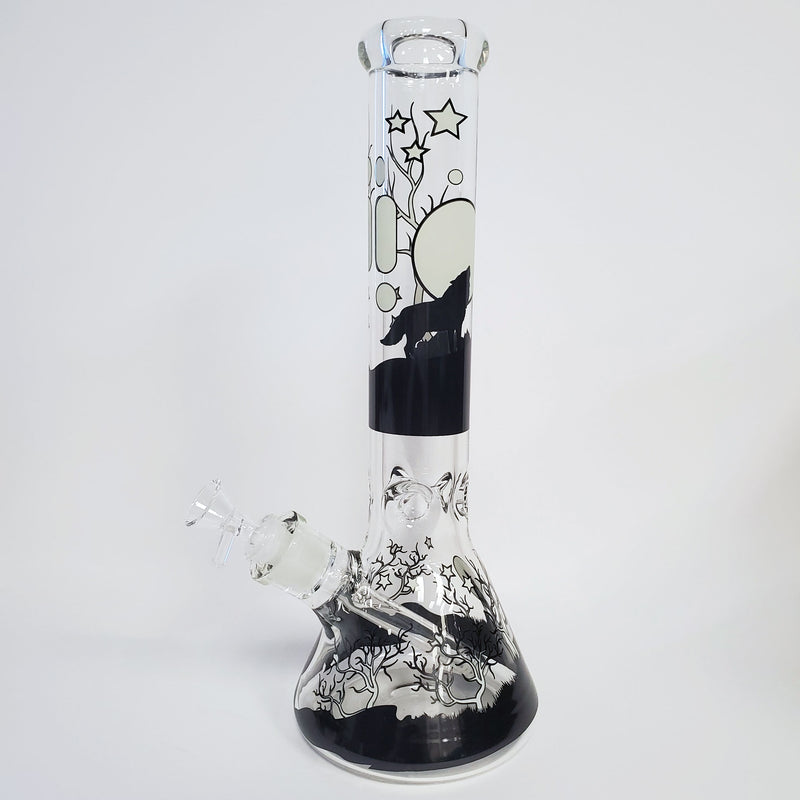 Infyniti 14" Glow in the Dark Wolf Bong with Ice Catcher