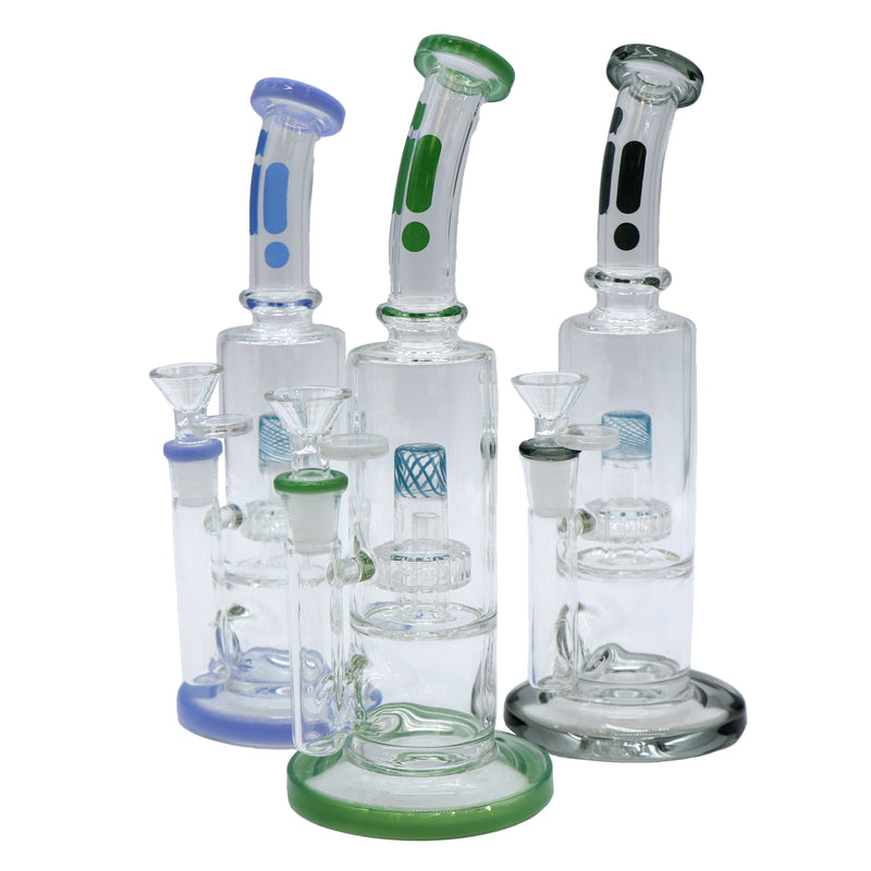 Infyniti 10" Bent Neck Bong with Barel Perk