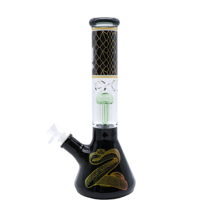 Infyniti Untamed 14" 7mm Classic Beaker Water Bong - Cobra gold side view