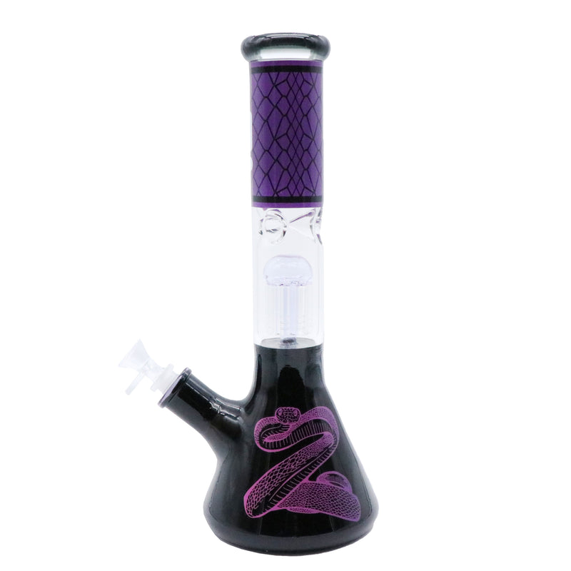 Infyniti Untamed 14" 7mm Classic Beaker Water Bong - Cobra Purple side view