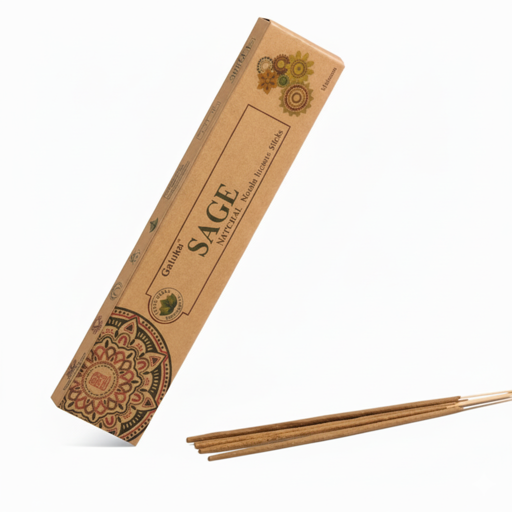Goloka Organika – Sage 9″ Incense Sticks (15g)