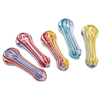 2.5" Heavy Stripe Glass Hand Pipe