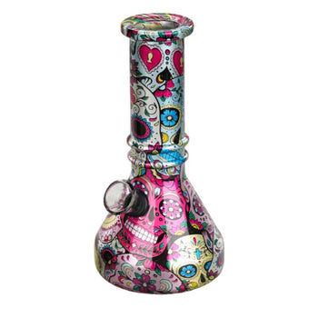 6” Sugar Skulls Vivid Vault Beaker Bong