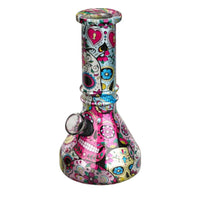 6” Sugar Skulls Vivid Vault Beaker Bong