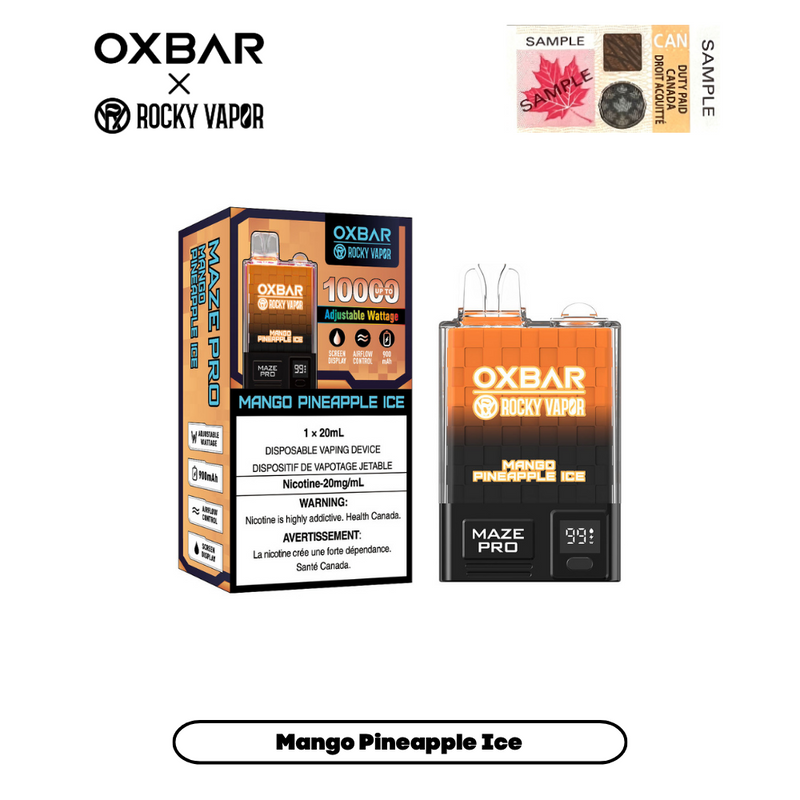 [Clearance] OXBAR X Rocky Vapor Maze Pro 10000 Puff Adjustable Wattage Rechargeable Disposable Vape 20ml