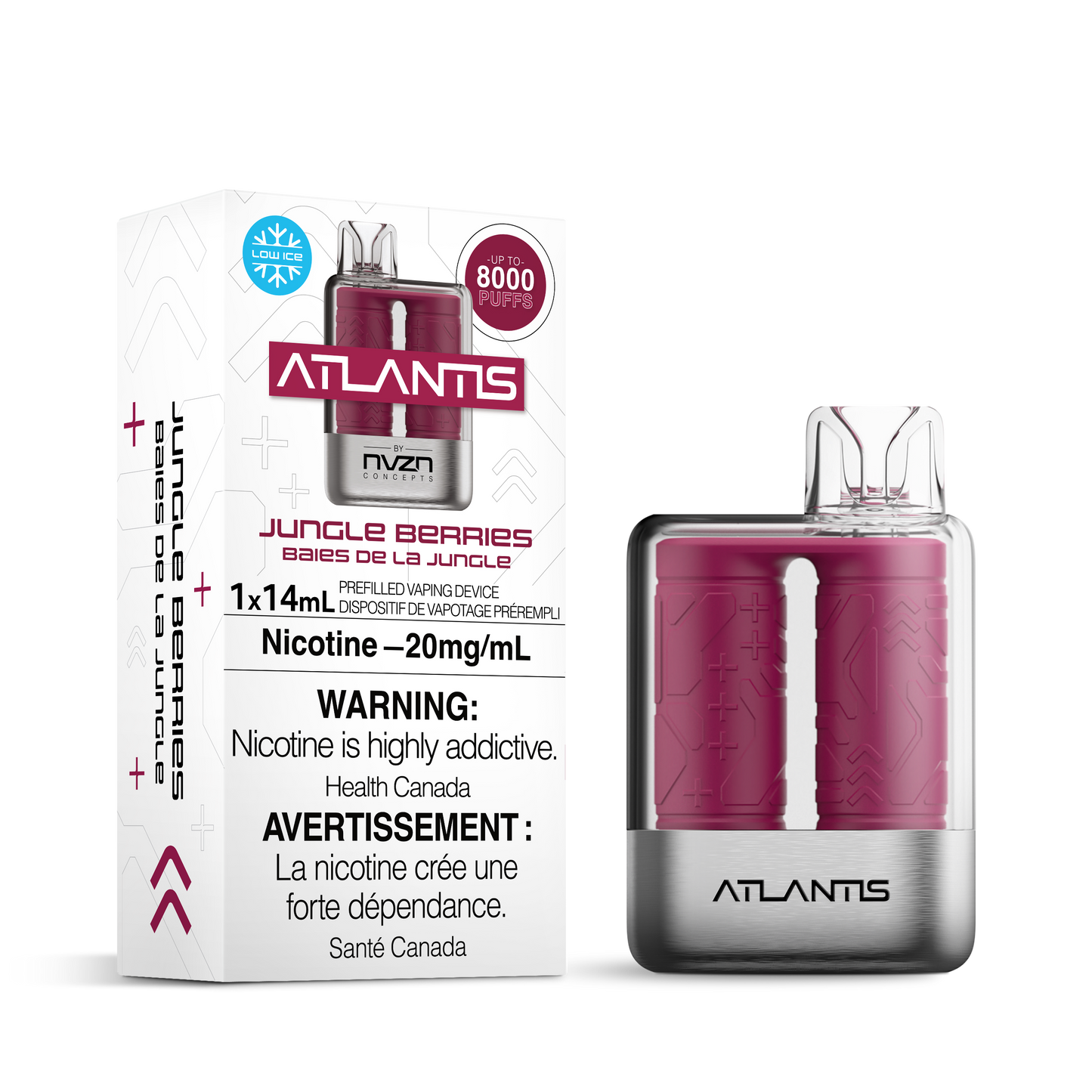 [DÉGAGEMENT] Atlantis par NVZN Concepts Vape jetable rechargeable 8000 bouffées 13 ml