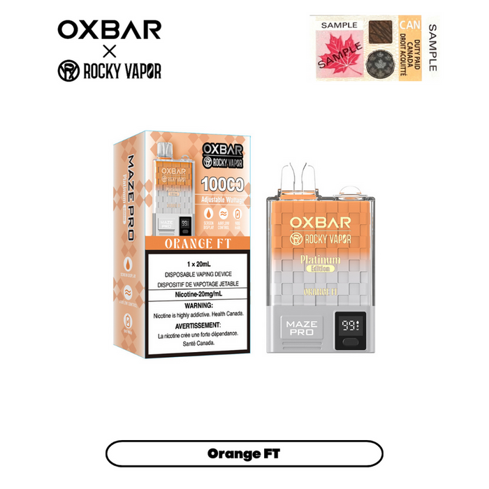 [Clearance] OXBAR X Rocky Vapor Maze Pro 10000 Puff Adjustable Wattage Rechargeable Disposable Vape 20ml