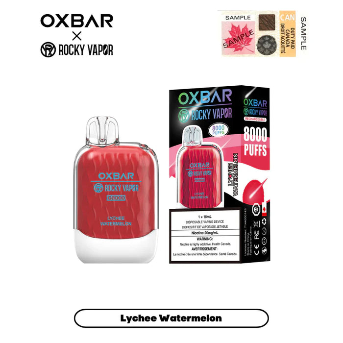 OXBAR X Rocky Vapor G8000 Rechargeable Disposable Vape 18ml