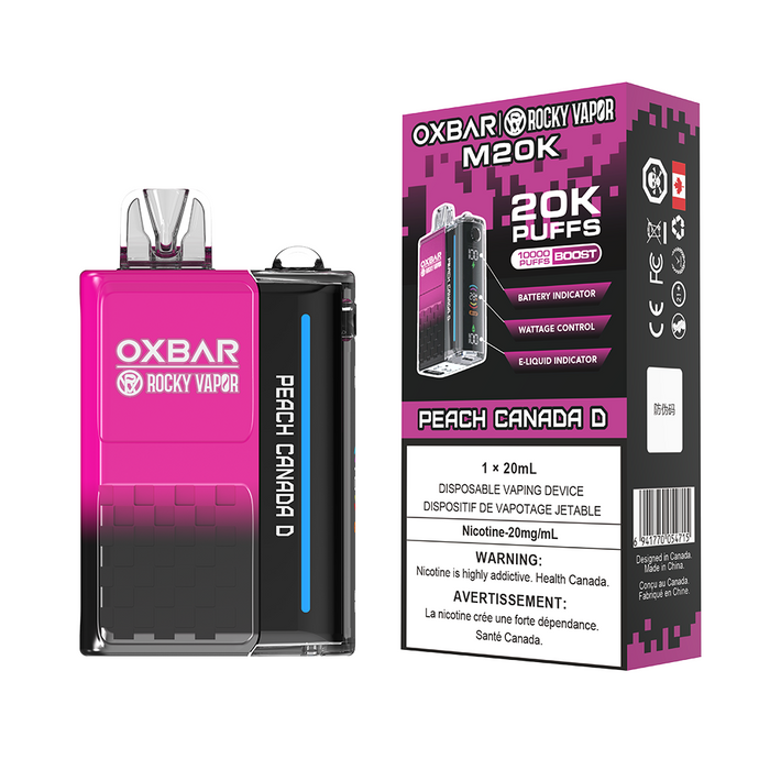 Vape jetable rechargeable OXBAR X Rocky Vapor M20K Puff 20 ml