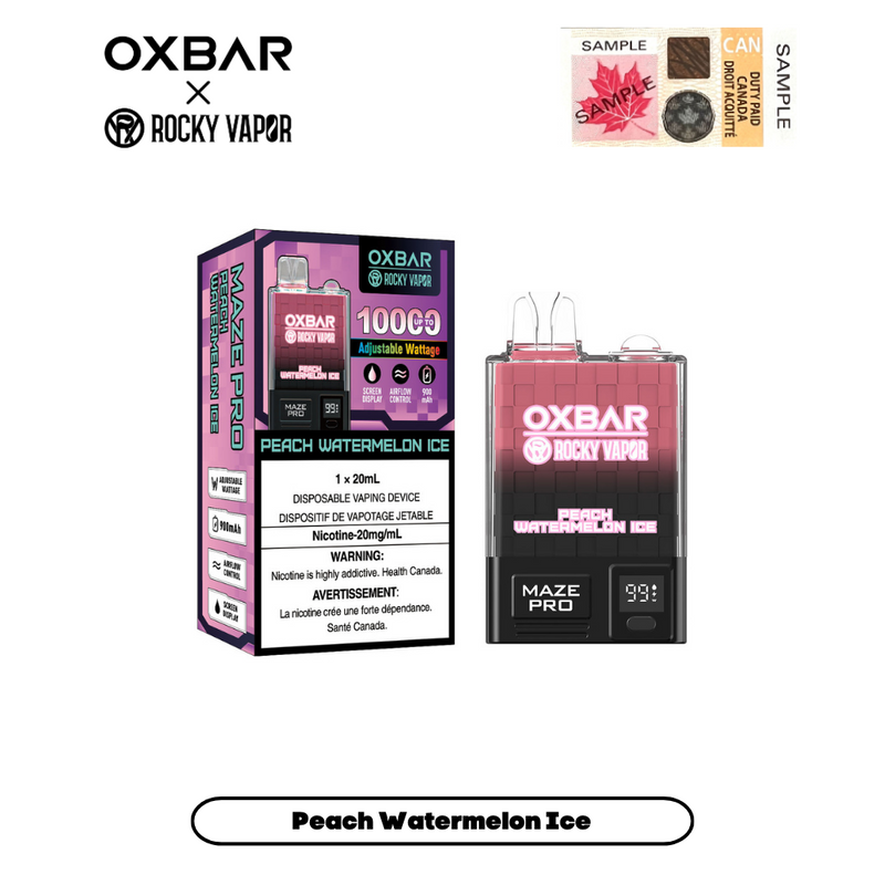 [Liquidation] OXBAR X Rocky Vapor Maze Pro 10000 Puffs Vape jetable rechargeable à puissance réglable 20 ml