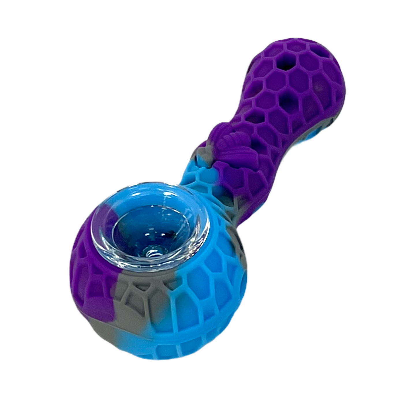 Pipe à main en silicone Honey Bee 4" avec bol en verre et outil