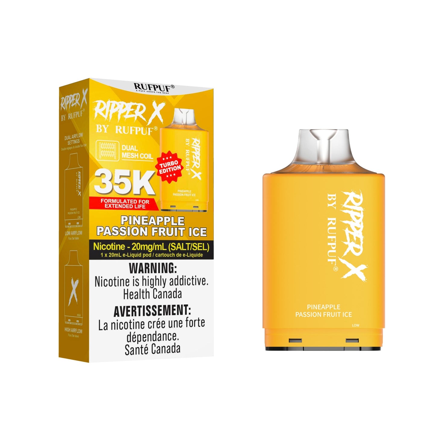 Pod de remplacement Gcore Rufpuf Ripper X 20 ml 20 000 ou 25 000 bouffées niveau X