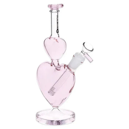 Pulsar - 10" Stacked Hearts Glass Water Pipe