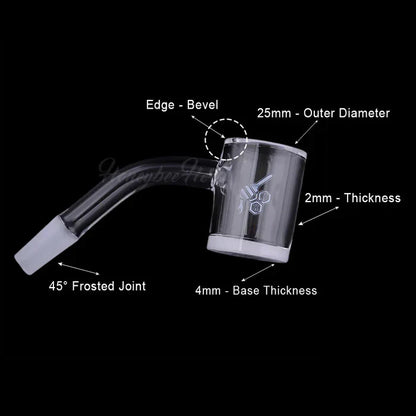 Honeybee Herb - 14mm 45 Degree Honey & Milk Bevel Quartz Banger - Male