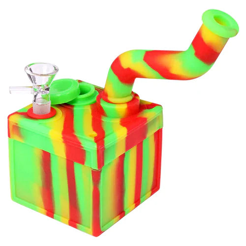 8" Silicone Cube Dab Rig