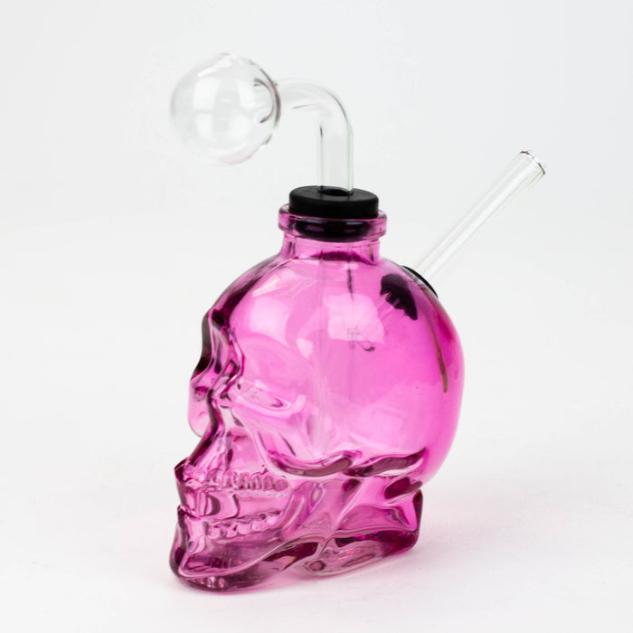 6" Glass Skull Oil Bong