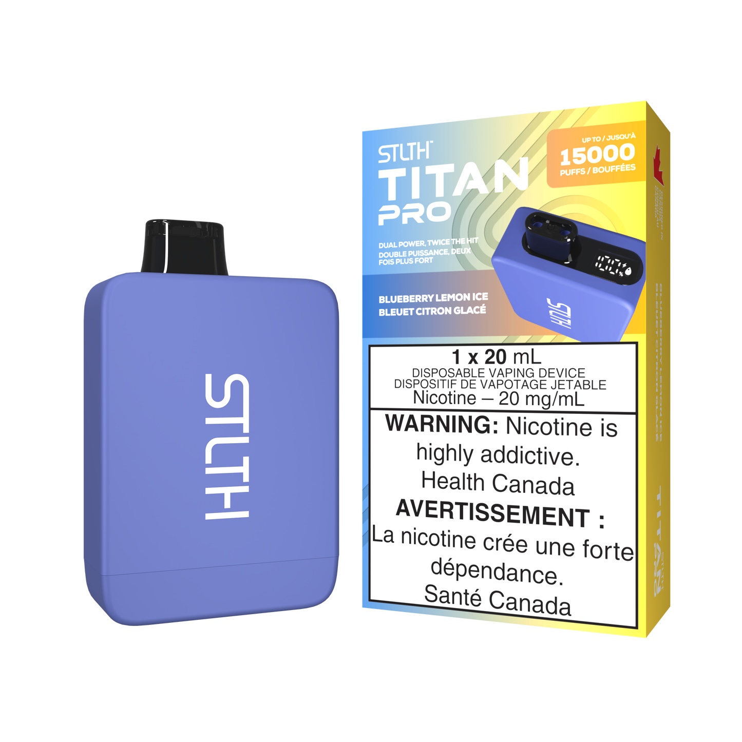 STLTH Titan Pro 15000 Puff Vape jetable rechargeable 20 ml