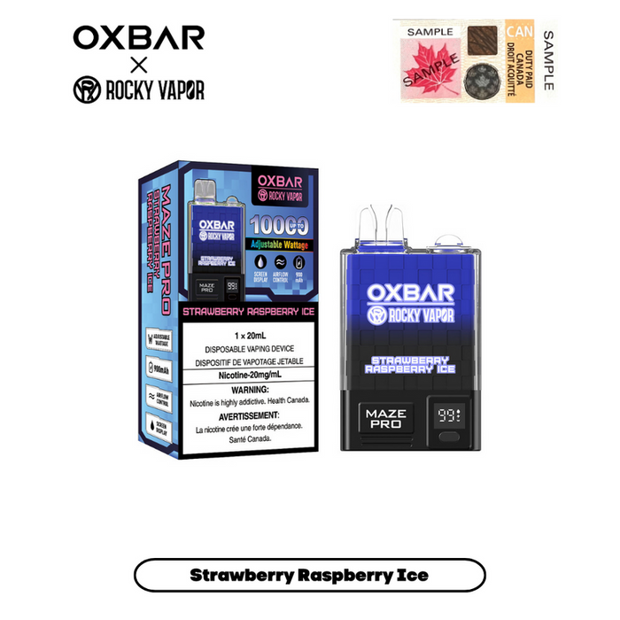 [Clearance] OXBAR X Rocky Vapor Maze Pro 10000 Puff Adjustable Wattage Rechargeable Disposable Vape 20ml