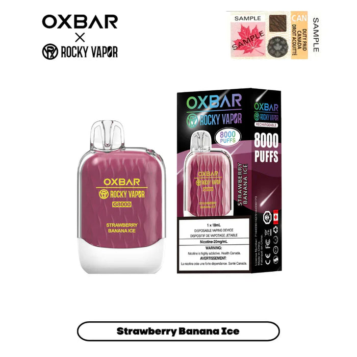 OXBAR X Rocky Vapor G8000 Rechargeable Disposable Vape 18ml