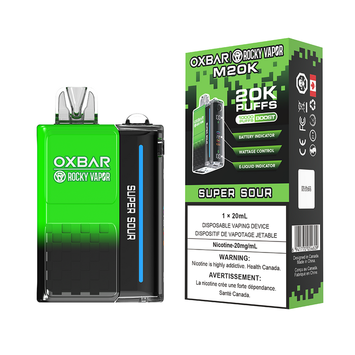 Vape jetable rechargeable OXBAR X Rocky Vapor M20K Puff 20 ml