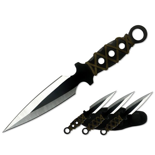 9″ Spear Point Throwing Knife Set