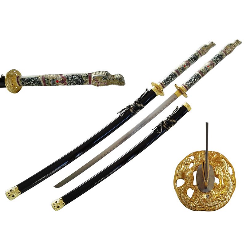 42.5″ Gold Dragon Tsuba Katana