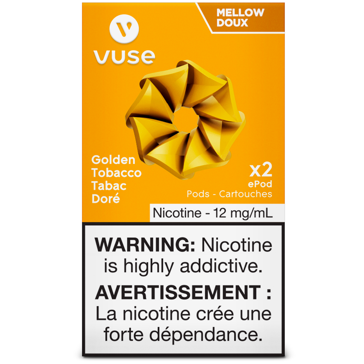 Vuse - Dosettes de remplacement Golden Tobacco ePod [Disponible Voir description]