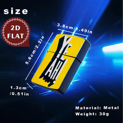 2D Retro Bold "YE AH" Text Design Lighter Shell