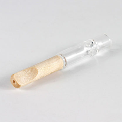 One Hitter Glass PIpe with Bamboo Tip