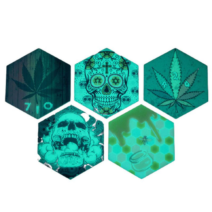 Glow In The Dark Hexagon Silicone Dab Mat