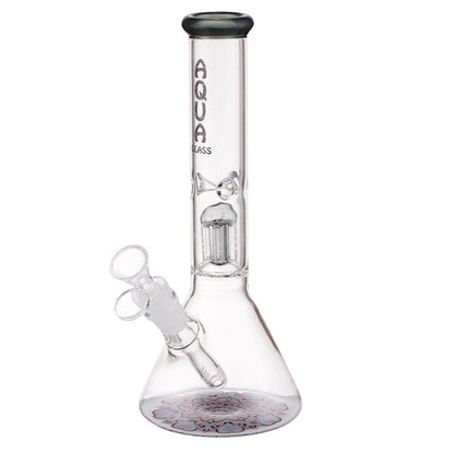 Bong en verre AQUA 10″ avec percolateur à 5 bras et récupérateur de glace