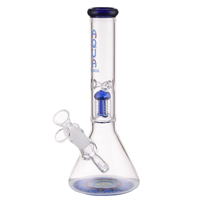 Bong en verre AQUA 10″ avec percolateur à 5 bras et récupérateur de glace