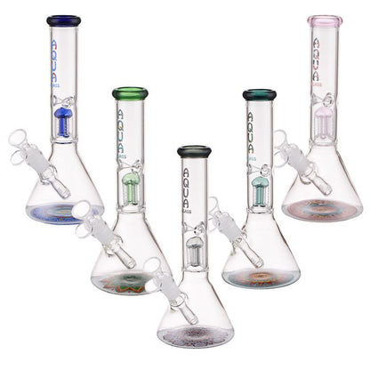 Bong en verre AQUA 10″ avec percolateur à 5 bras et récupérateur de glace